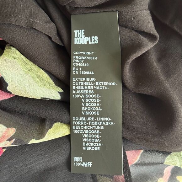 The Kooples Floral Voile Maxi Dress - Black Size 1/ US Small “defects:" - Picture 11 of 12